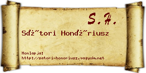 Sátori Honóriusz névjegykártya